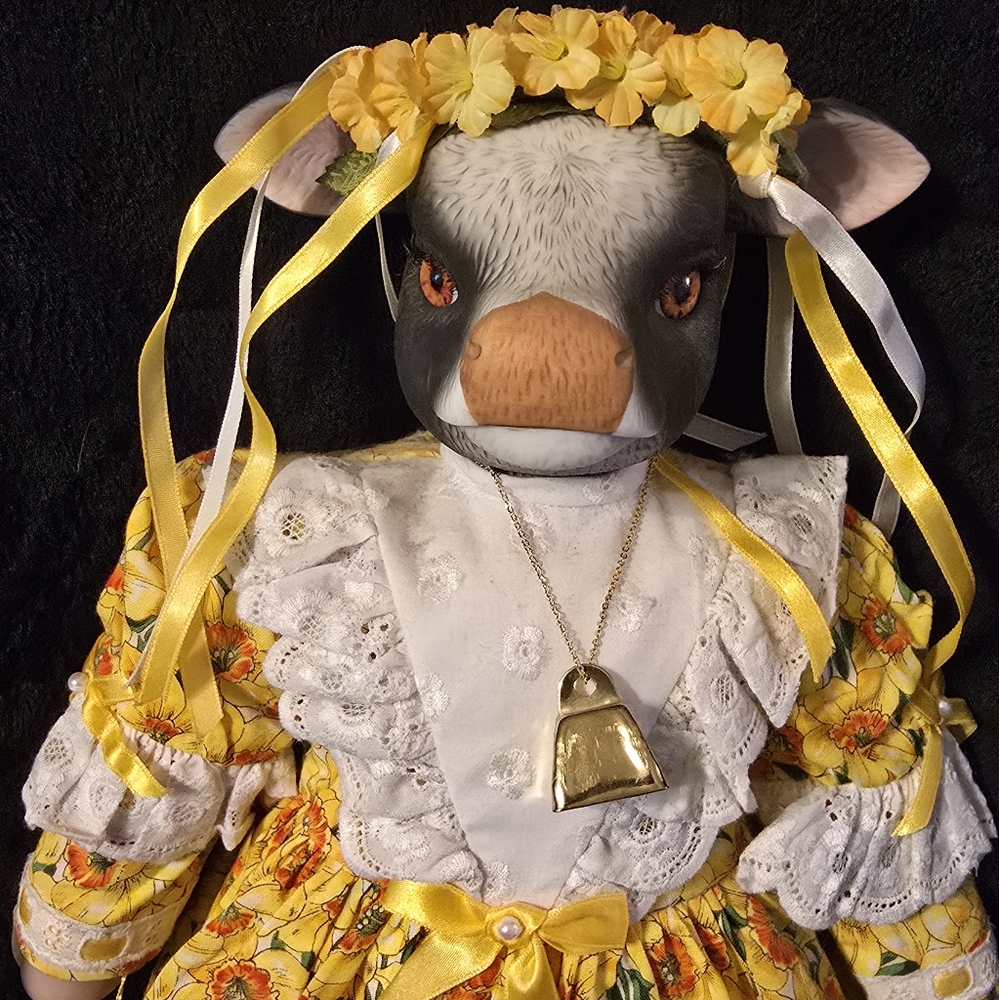Carol Anne-Karen Kennedy Porcelain Cow Doll "MS FLORA BUTTERMILK" 17"